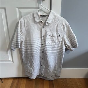 Under Armour White Casual Button Down Shirt with Stripes